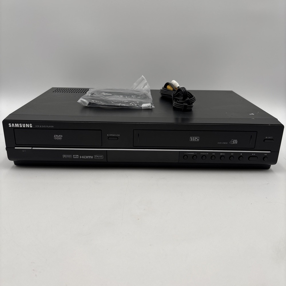 Samsung DVD VHS VCR Combo Player DVD-V9650 HDMI 1080 No Remote w/ Cables TESTED